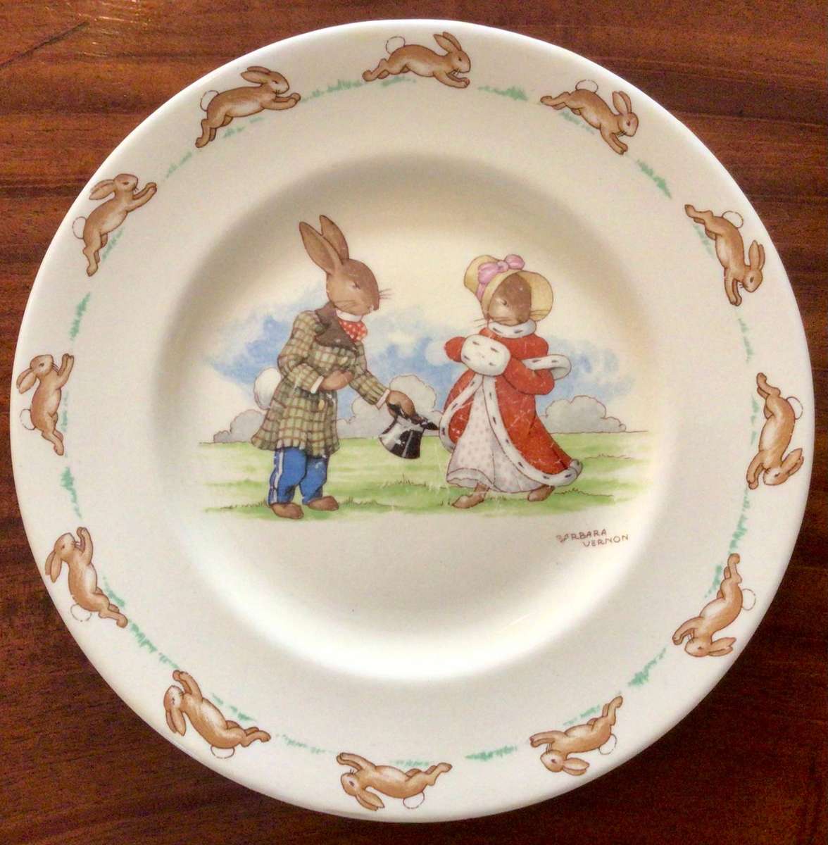 Royal Doulton Signed Bunnykins Plate