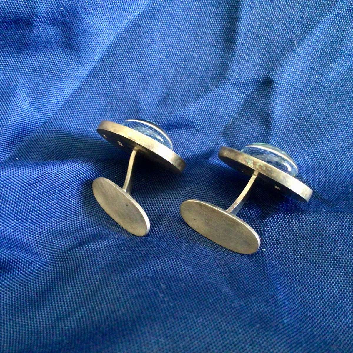 Caithness - Millefiori Glass Sterling Silver Cufflinks