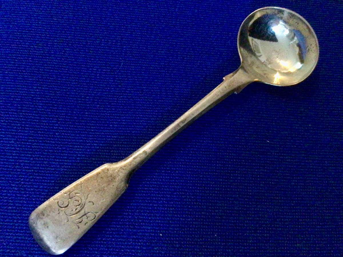 London 1864 Hallmarked Sterling Silver Mustard Spoon