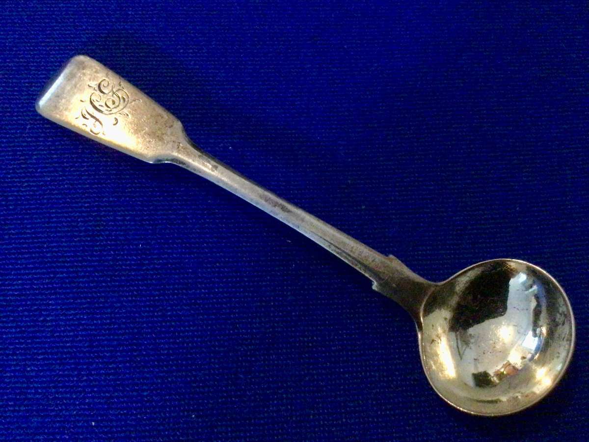 London 1864 Hallmarked Sterling Silver Mustard Spoon