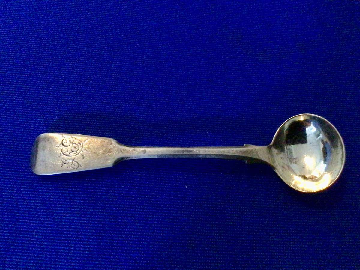 London 1864 Hallmarked Sterling Silver Mustard Spoon