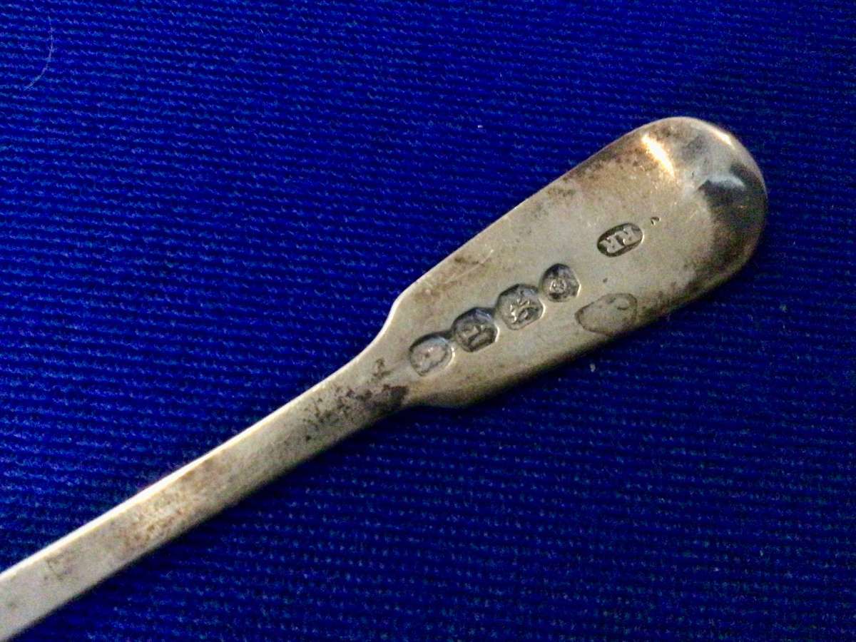 London 1864 Hallmarked Sterling Silver Mustard Spoon