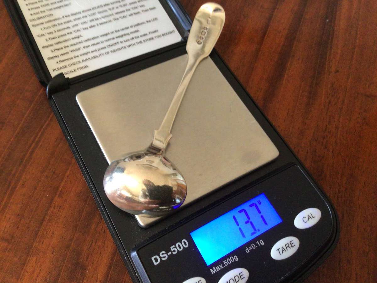 13.7 grams London 1846 Antique Hallmarked Sterling Silver Mustard Spoon