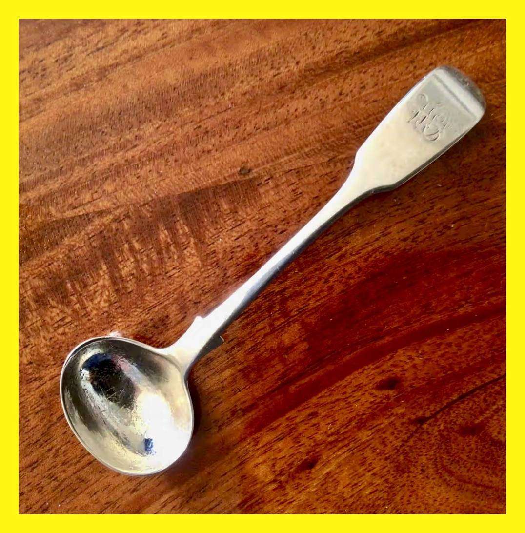 13.7 grams London 1846 Antique Hallmarked Sterling Silver Mustard Spoon
