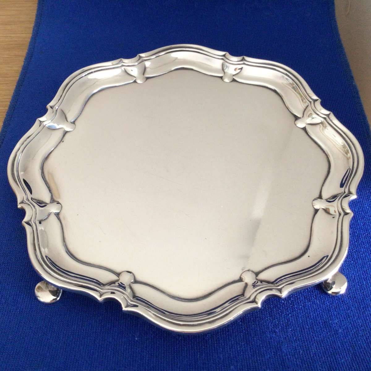 163 Grams Hallmarked Sterling Silver Sheffield 1932 Salver Card Tray!