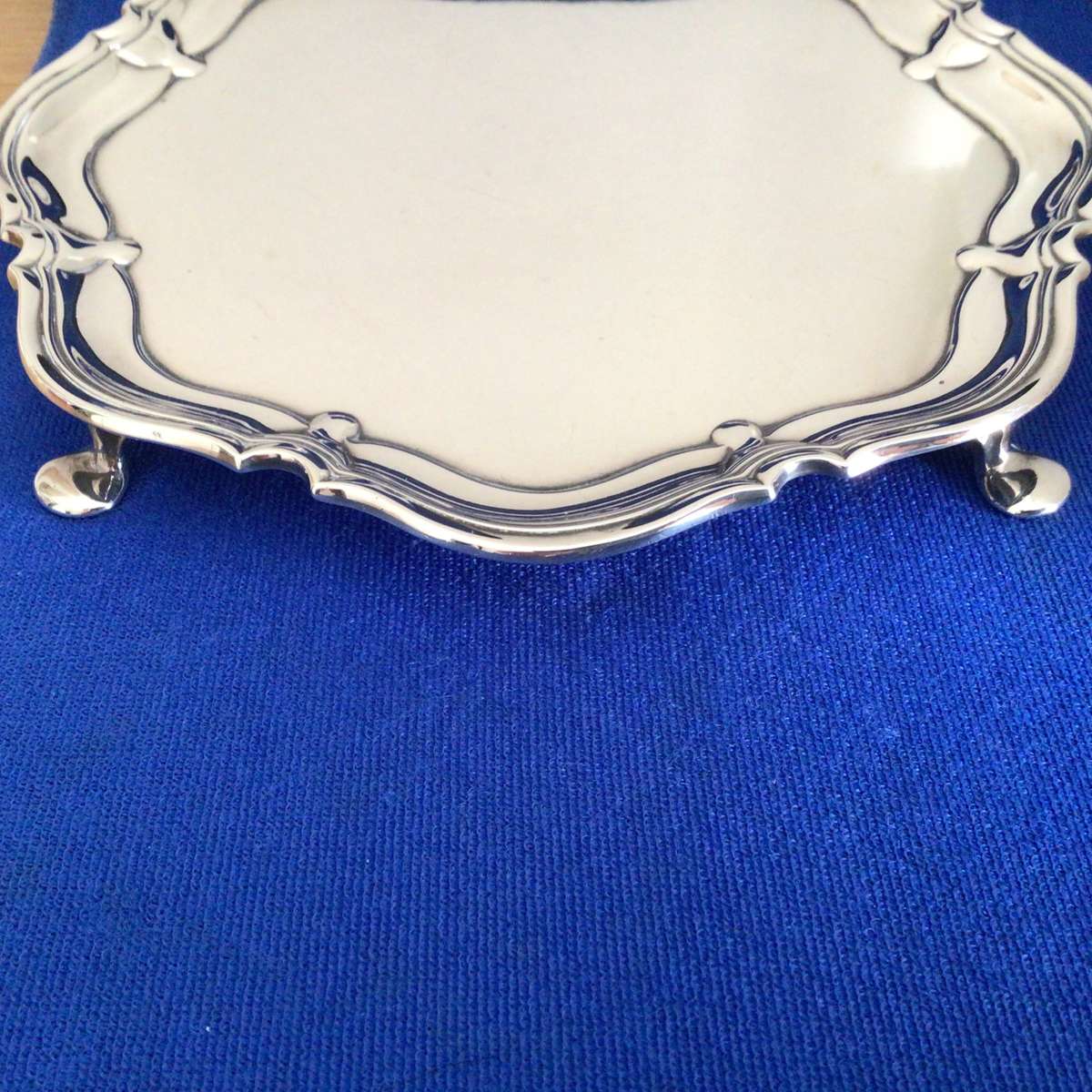 163 Grams Hallmarked Sterling Silver Sheffield 1932 Salver Card Tray!