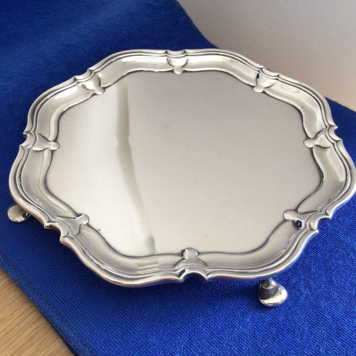 163 Grams Hallmarked Sterling Silver Sheffield 1932 Salver Card Tray!