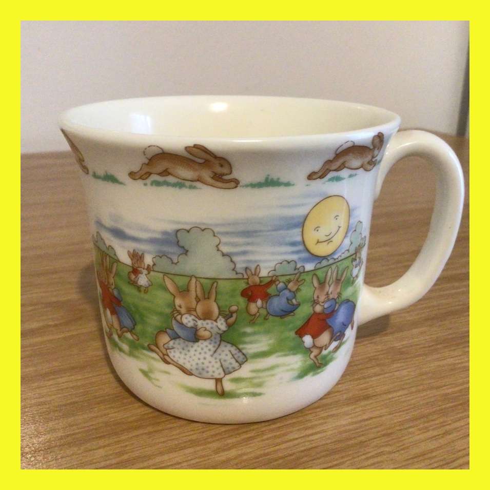 Royal Doulton BUNNYKINS Mug Dancing Scene!