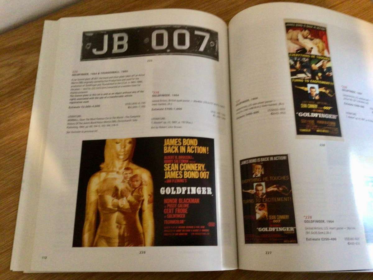 James Bond Movie Memorabilia Auction Catalogue Christies, Feb 2001