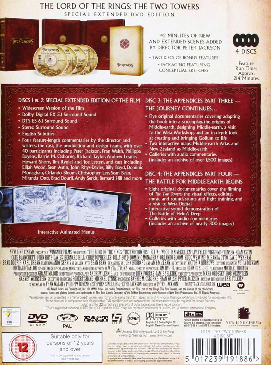 The Lord of the Rings: The Two Towers (Special Extended DVD Edition) [2002] [DVD]