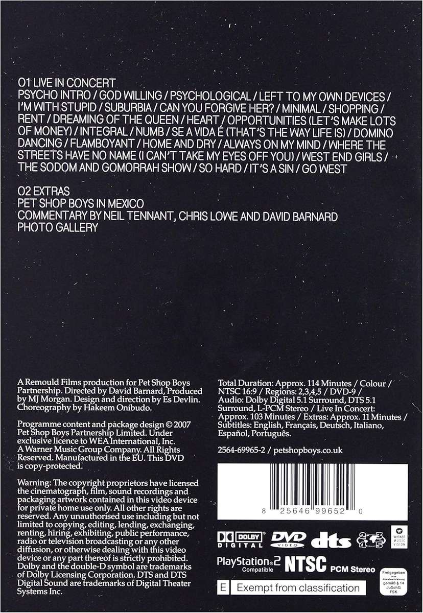 Pet Shop Boys - Cubism In Concert Mexico City (2006) [DVD]