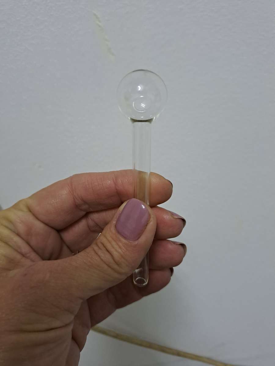 Pyrex Oil Burning Pipe / Clear Crystal Lolly