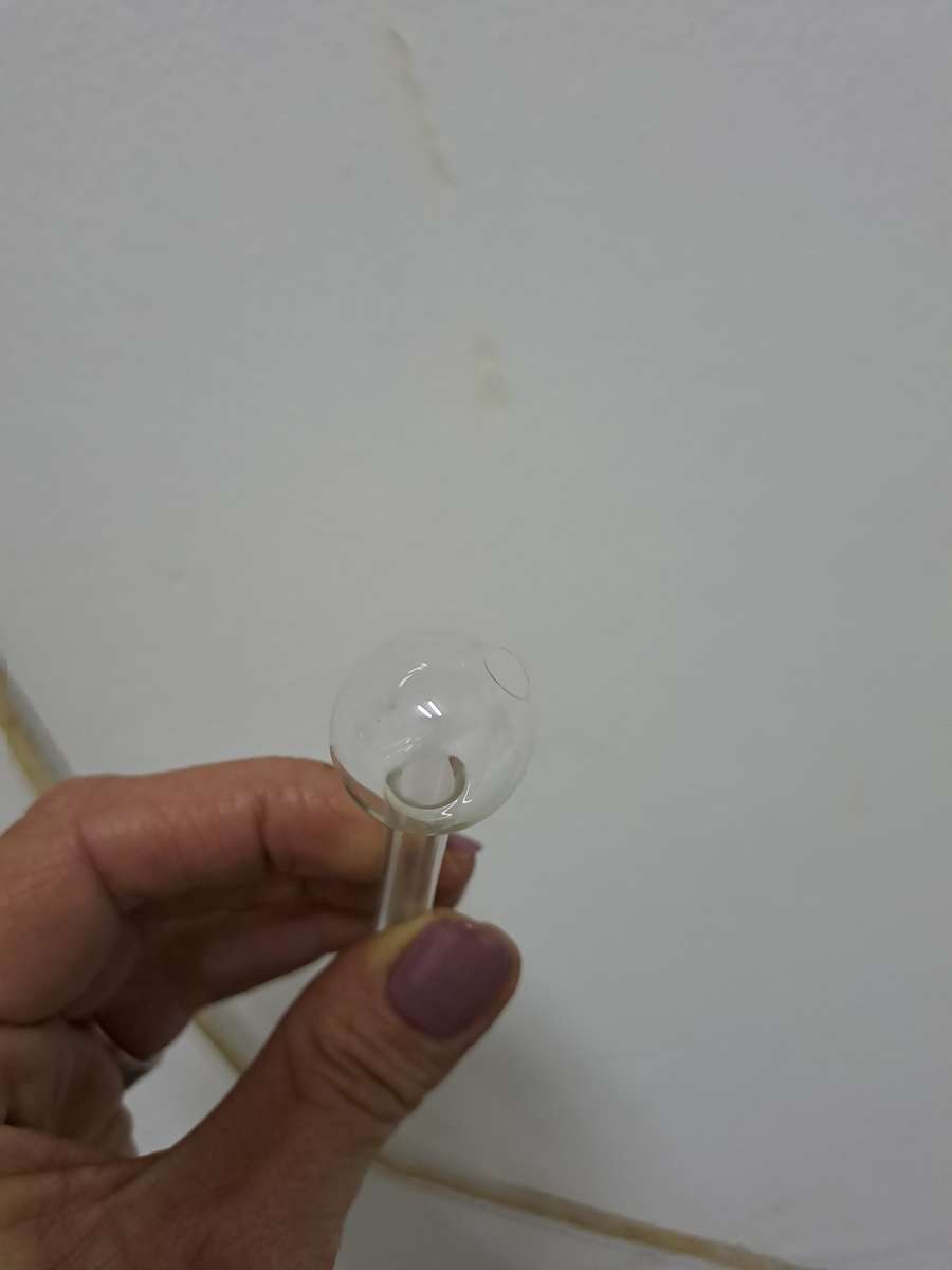 Pyrex Oil Burning Pipe / Clear Crystal Lolly