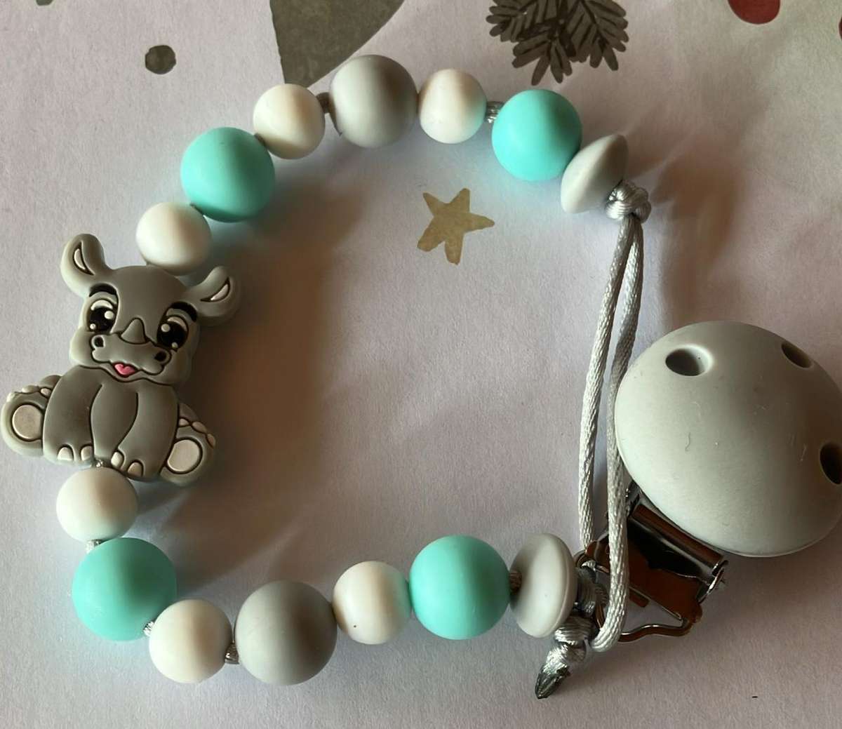 Silicone Dummy Clips: Baby Rhino