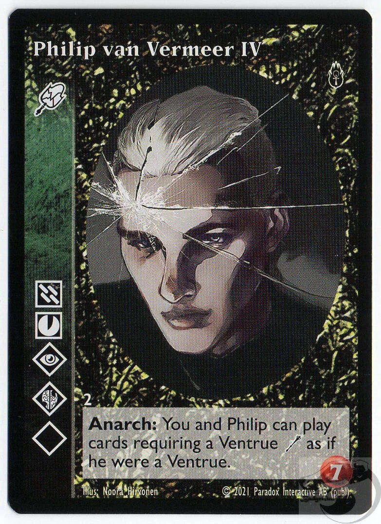 Philip van Vermeer IV Malkavian x1 Black Chantry Kickstarter Anarch Unbound VTES