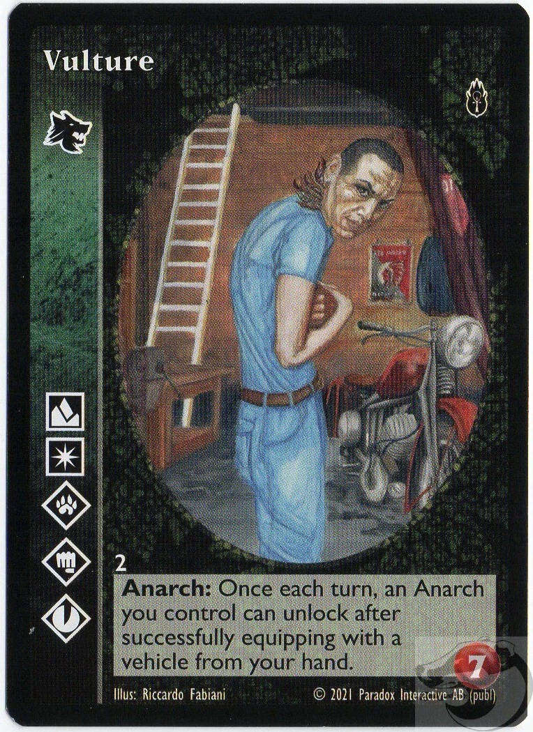 Vulture Gangrel x1 Black Chantry Kickstarter Anarchs Unbound Deck VTES