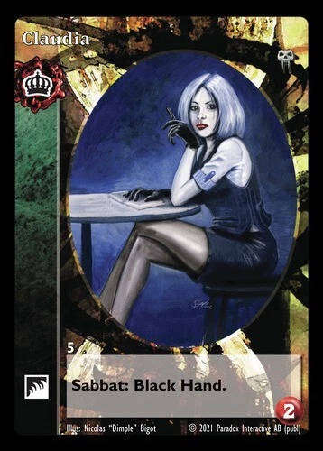 Claudia Lasombra x1 Black Chantry Kickstarter Danse Macabre Deck VTES