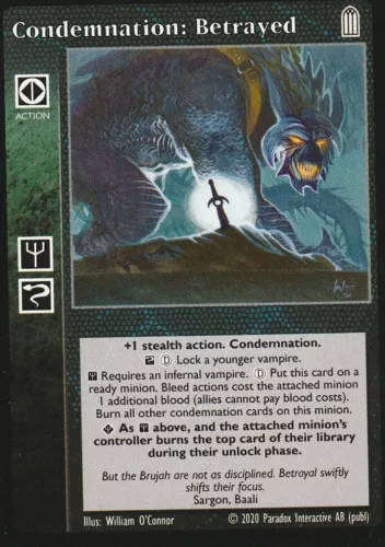 Condemnation: Betrayed x1 Black Chantry Reprint VTES Jyhad