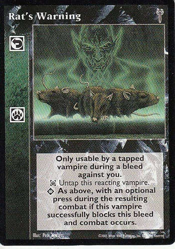 Rat's Warning x1 New Blood VTES Jyhad