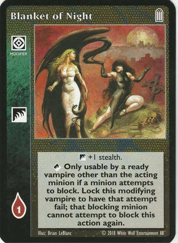Blanket of Night x1 Black Chantry Reprint VTES Jyhad