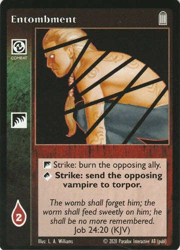 Entombment x1 Black Chantry Reprint VTES Jyhad