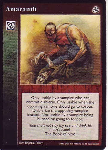Amaranth x1 Black Hand V:TES VTES Vampire CCG