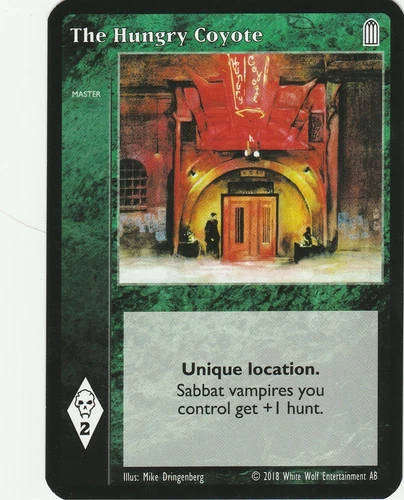 The Hungry Coyote x1 Black Chantry Reprint VTES Jyhad