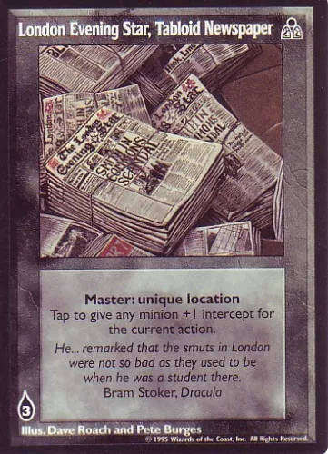 London Evening Star, Tabloid Newspaper x1 3rd Ed DS Jyhad VTES