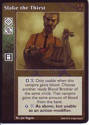 Slake the Thirst x1 Black Chantry Reprint Alternative Art Jyhad VTES