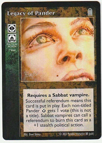 Legacy of Pander x1 Black Chantry Reprint VTES Jyhad