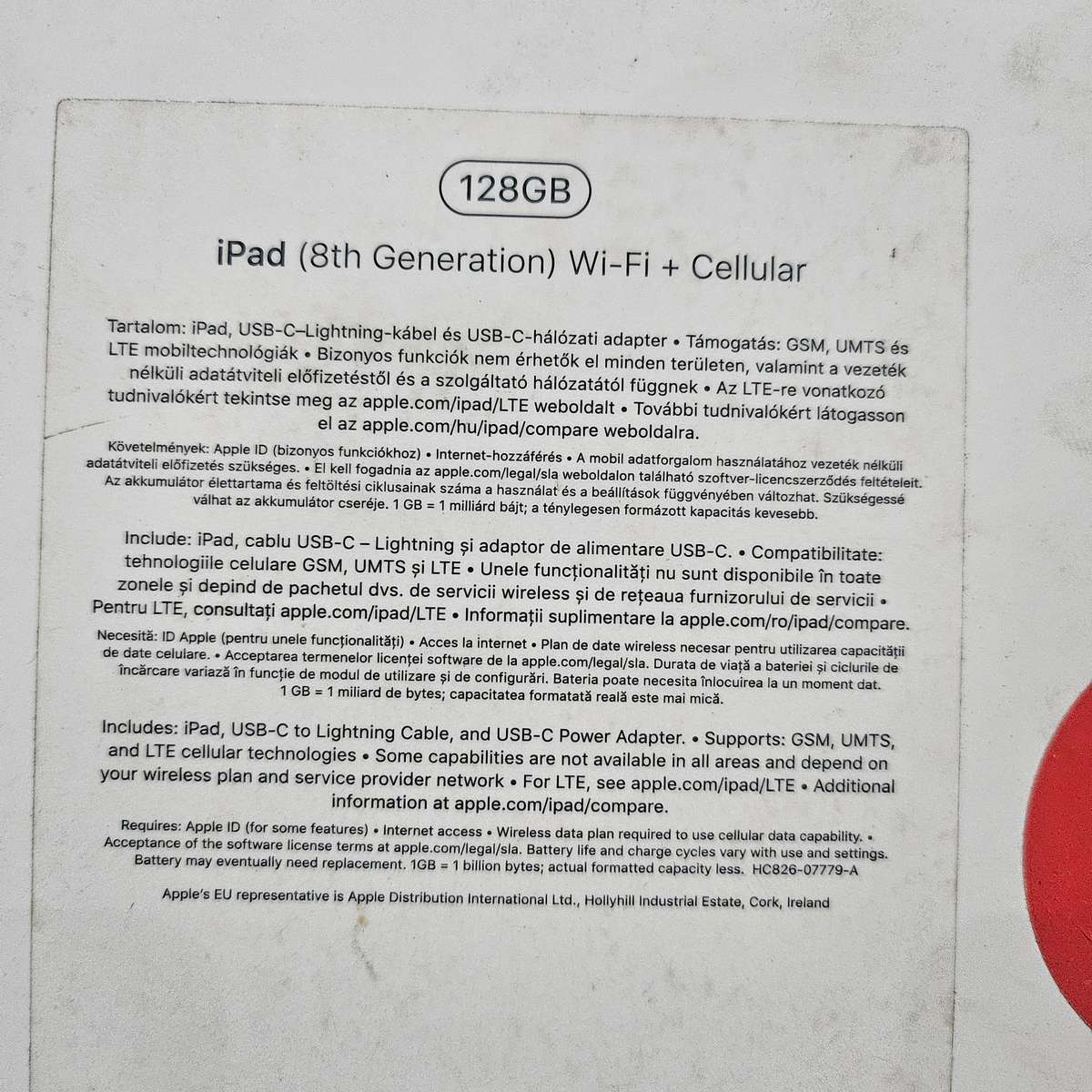 IPAD 8TH GENERATION 128GB WIFI AND CELLULAR