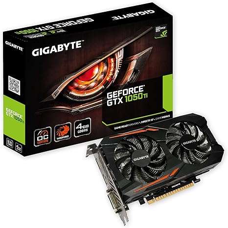 Gigabyte Geforce GTX 1050 Ti OC 4GB GDDR5 128 Bit PCI-E Graphic Card (GV-N105TOC-4GD) Black