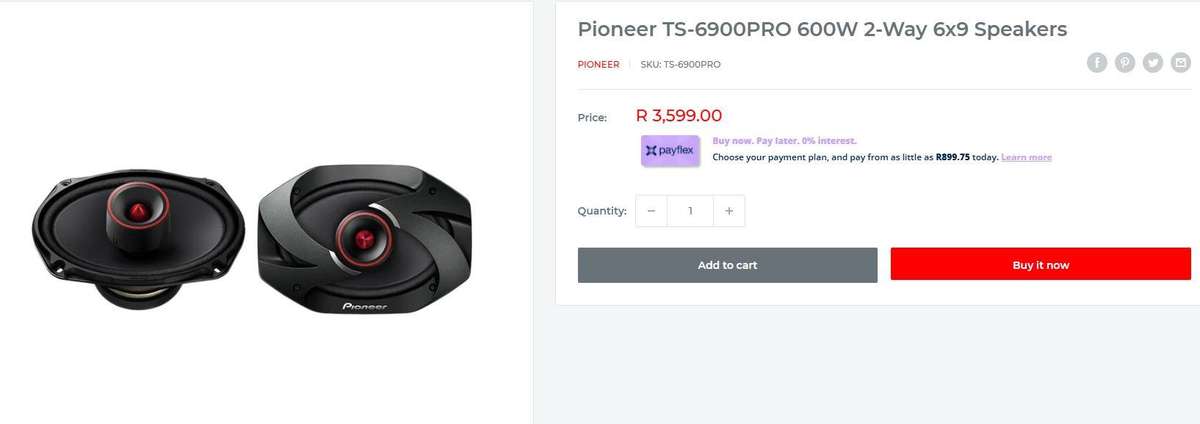 high end Pioneer TS-6900PRO 600W 2-Way 6x9 Speakers worth R3500