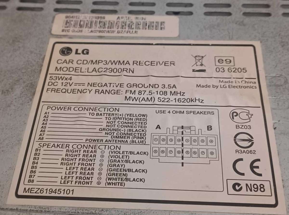 LG CD ,MP3 CAR RADIO