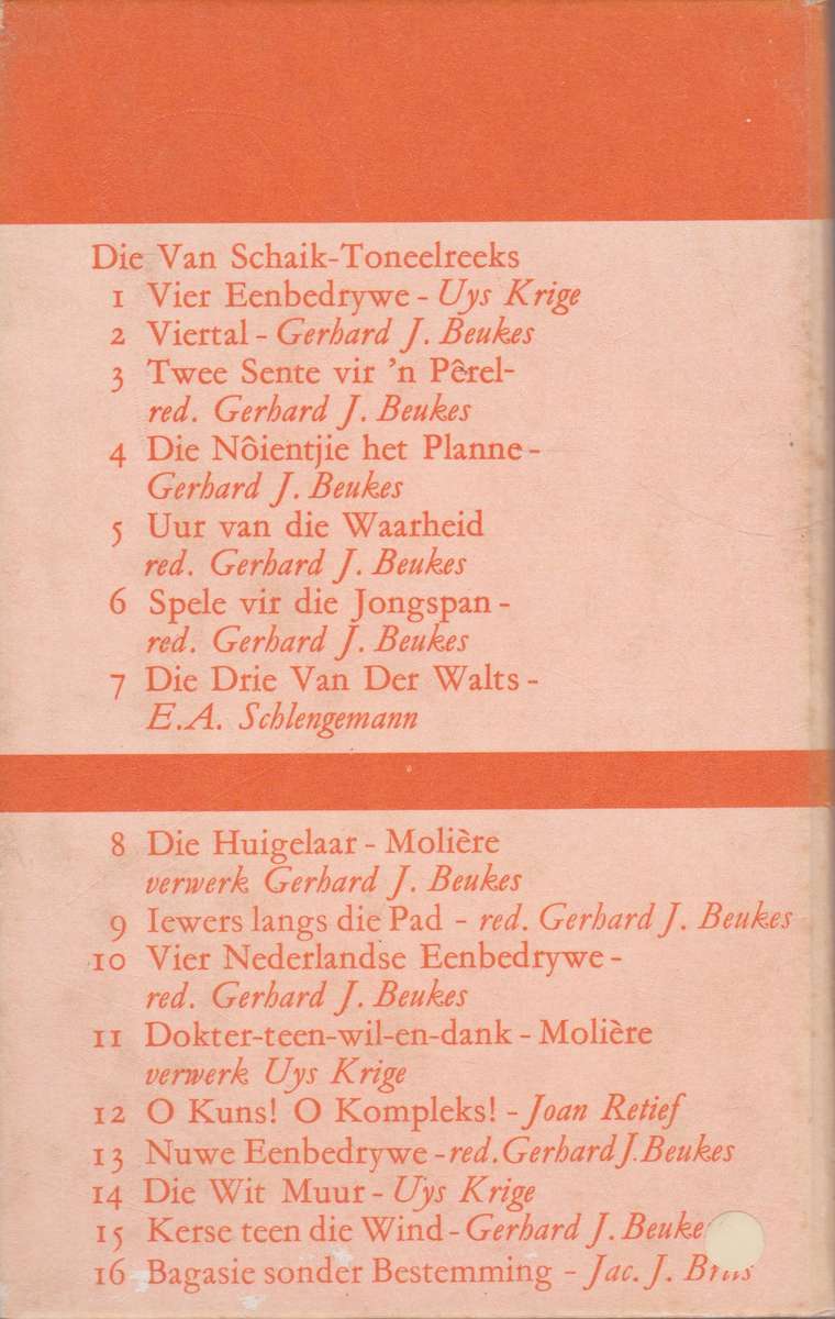 Nuwe Eenbedrywe on redaksie van Gerhard J. Beukes