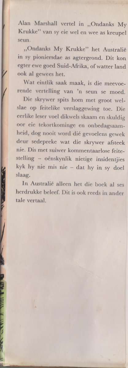 Ondanks my krukke - Alan Marshall