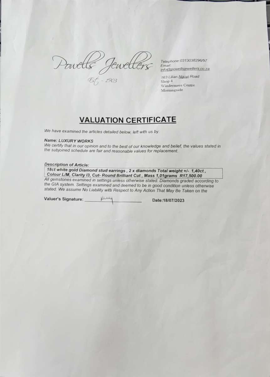 STUNNING MASSIVE 1.40ct Diamond Stud Earrings!! Valued at 17500