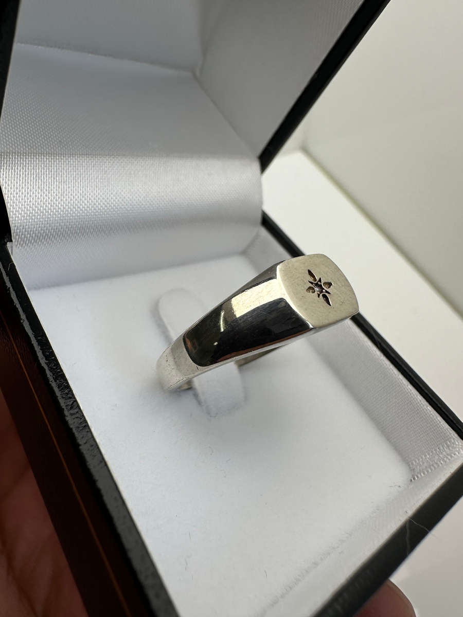 Silver Gents Cubic Ring - 4.32 Grams