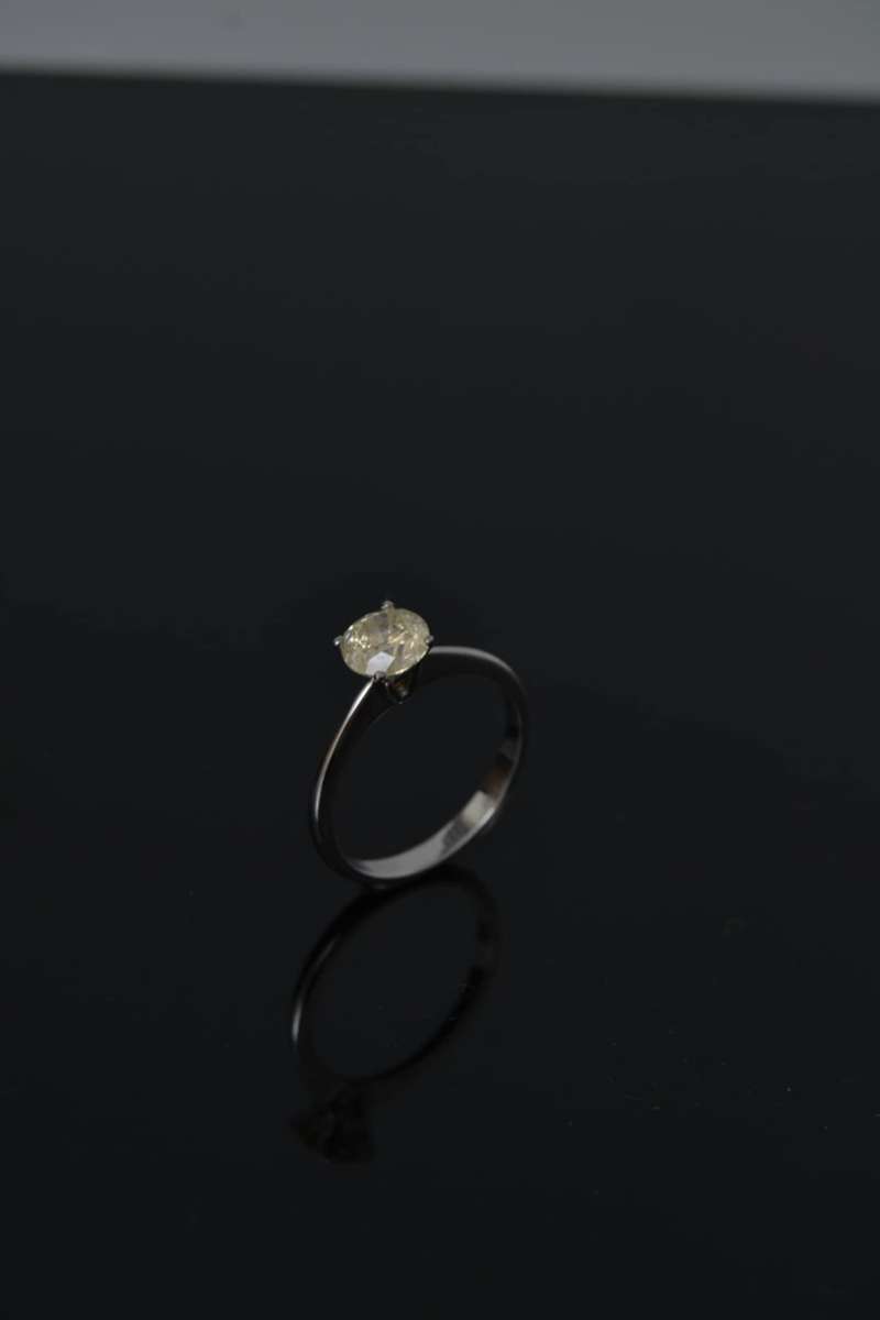 Silver Single Stone 1.0070cts Brown Diamond Ring - Evaluation R21 500