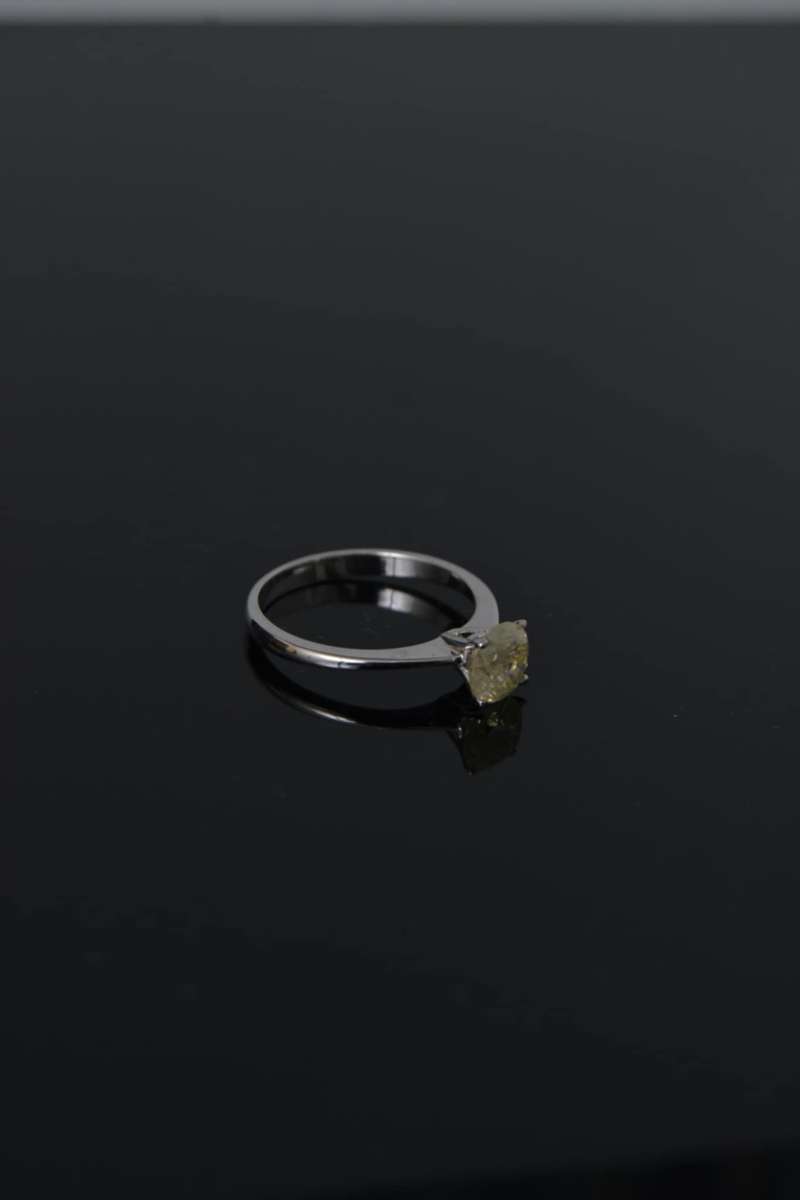 Silver Single Stone 1.0070cts Brown Diamond Ring - Evaluation R21 500