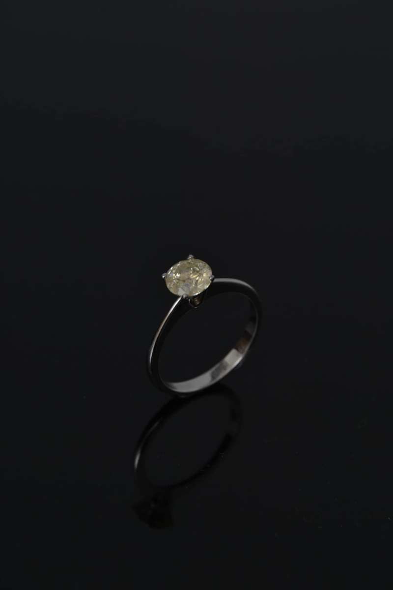 Silver Single Stone 1.0070cts Brown Diamond Ring - Evaluation R21 500