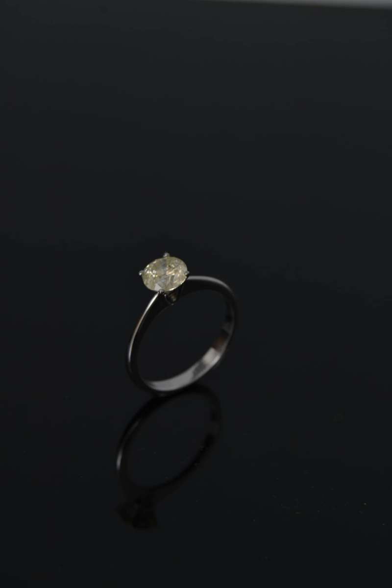 Silver Single Stone 1.0070cts Brown Diamond Ring - Evaluation R21 500