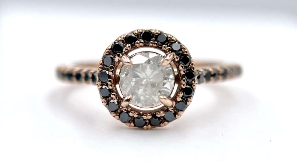 9ct Rose Gold 0.60ct Diamond Halo Ring - Evaluation R17 500