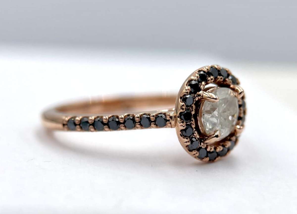 9ct Rose Gold 0.60ct Diamond Halo Ring - Evaluation R17 500