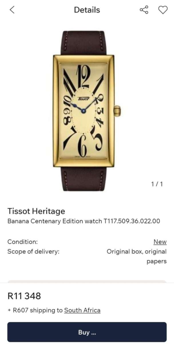 Tissot Heritage Banana Centenary Edition Watch