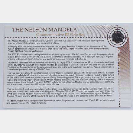 2000 & 2008 The Nelson Mandela Commemorative R5 Coin Set