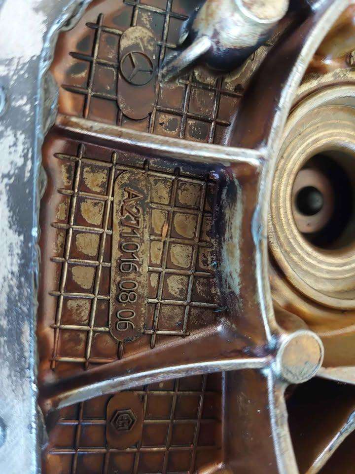 Used Mercedes M271 Top Timing cover + Cam Magnets P/N A2710160806 & A2710510177