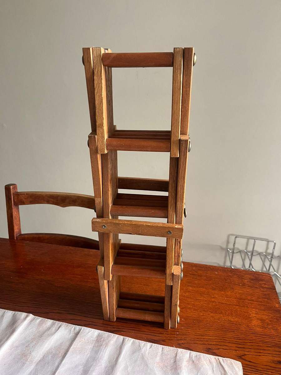 Foldable Wooden Wine Rack  Holds 10 Bottles  Compact & Stylish