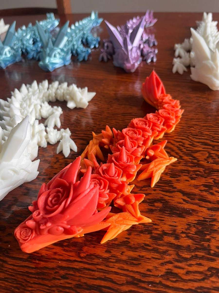 Crystal Dragons  Colorful & Dual-Color Prints  Great for Kids, Decor & Gifts