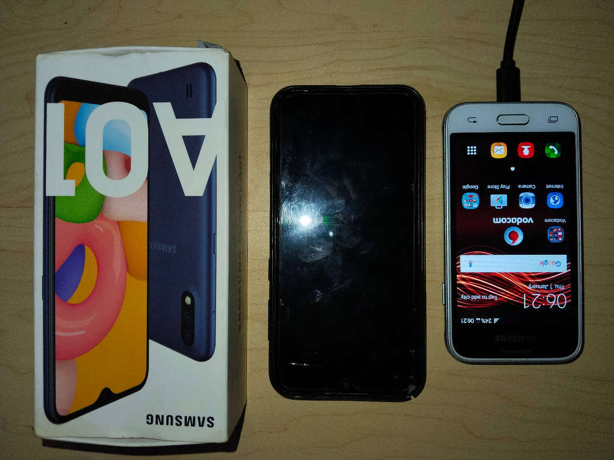Samsung A01 and Samsung J1 dual phone bundle